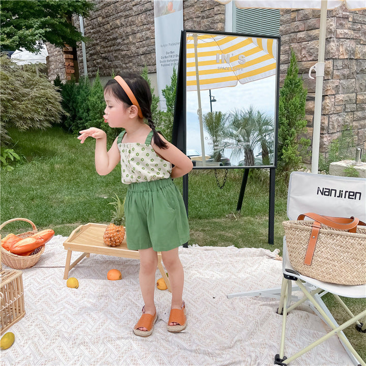 Unveil Your Style with the Green Flower Camisole Dress!