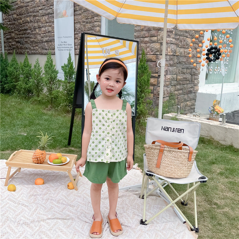 Refresh Your Little One's Wardrobe with the Green Flower Camisole Dress