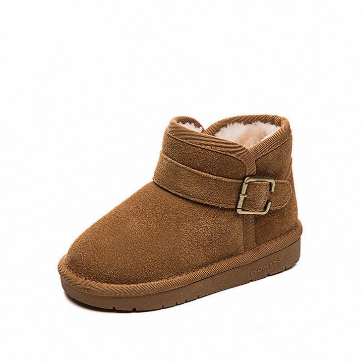 Step into Style with Our Leather Casual Snow Cotton Baby Shoes!