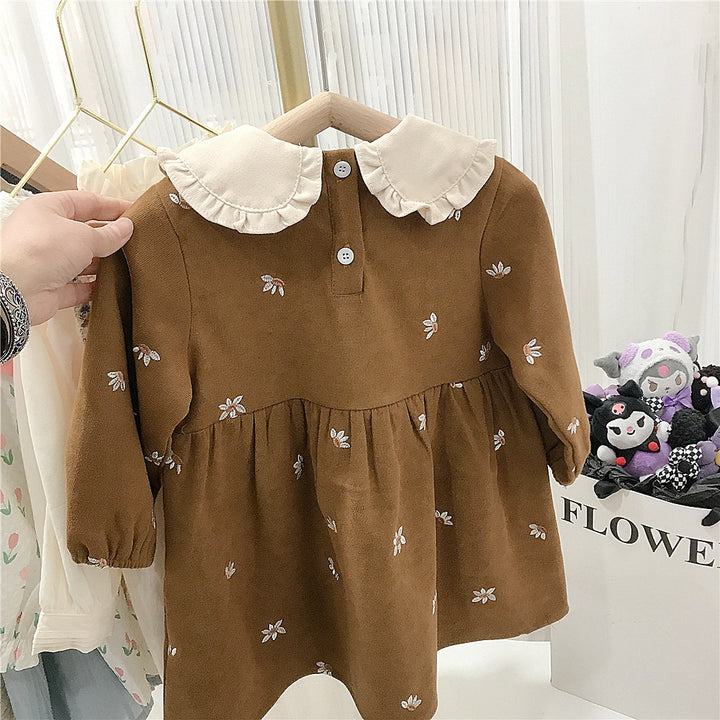 Lace Collar Solid Color Dress