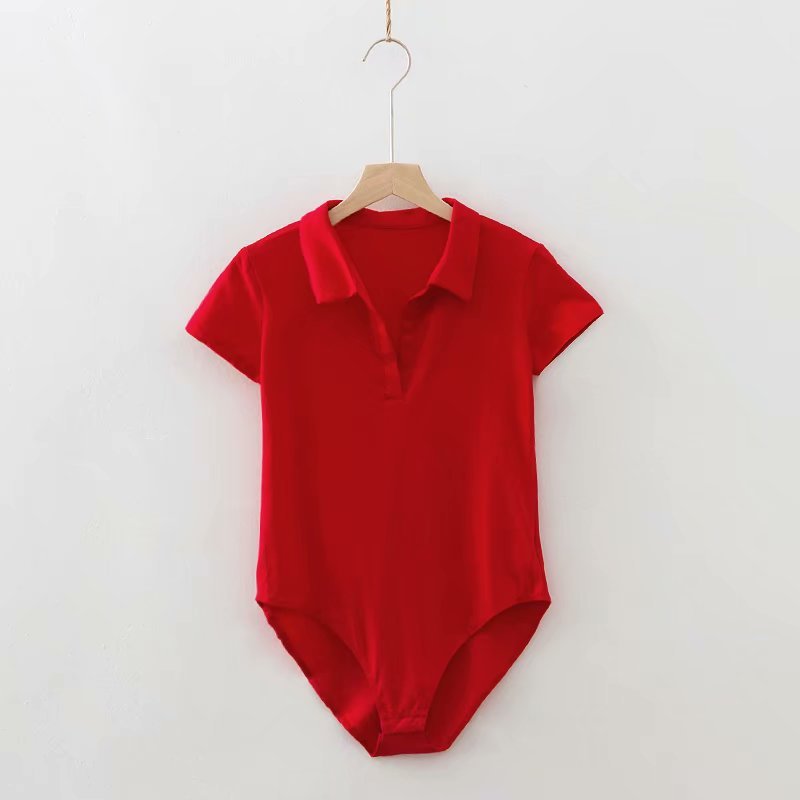 Slim fit short-sleeved T-shirt rompers