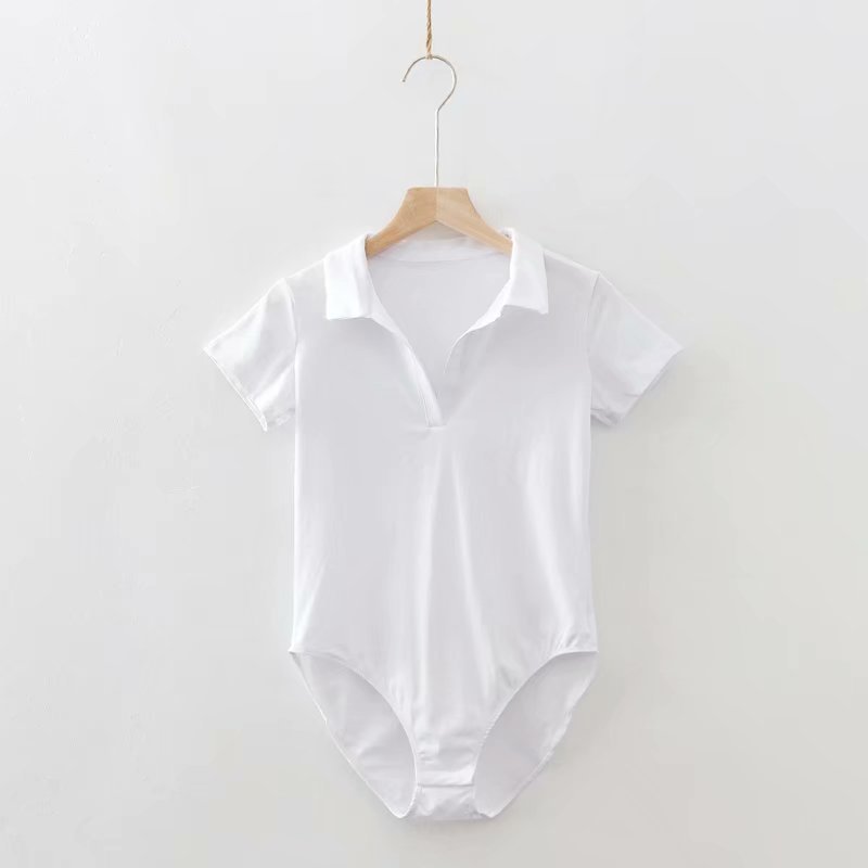 Slim fit short-sleeved T-shirt rompers