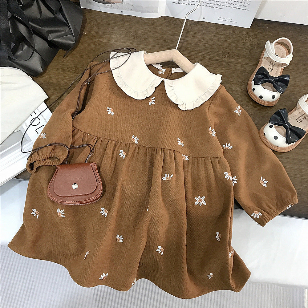 Lace Collar Solid Color Dress