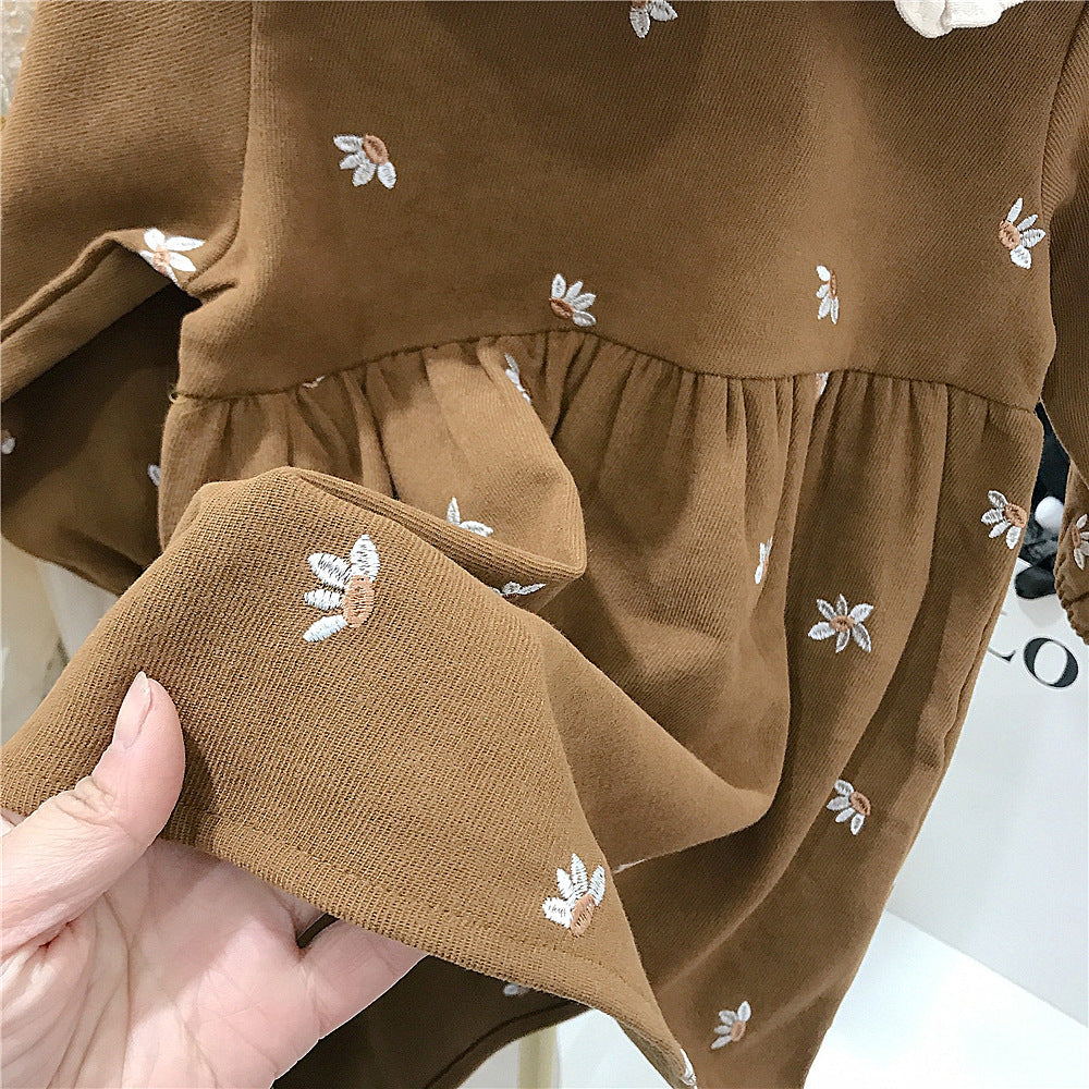 Lace Collar Solid Color Dress